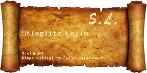 Stieglitz Leila névjegykártya